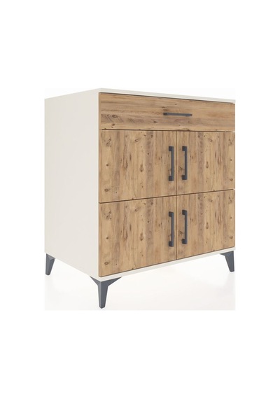 Kronos Şifonyer 3 Raflı Tek Çekmeceli 4 Kapaklı 88x59x96 Aytaşı-çam Aytası