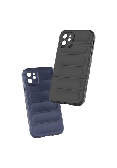 Apple iPhone Uyumlu 11 Kılıf Kamera Korumalı Esnek Silikon Parmak Şeritli Pazarplus Siyah