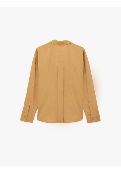 Koton Modal Kumaş Uzun Kollu V Yaka Oversize Çizgili Gömlek Deve Tüyü Çizgili 6sak60158pw Camel Çizgili Koton Modal Kumaş Uzun Kollu V Yaka Oversize Çizgili Gömlek Deve Tüyü Çizgili 6sak60158pw Camel Çizgili