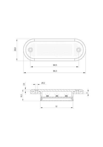 Sanel 12v Basamak Aydınlatma Lambası Kırmızı 6 Ledli 85 30 Mm
