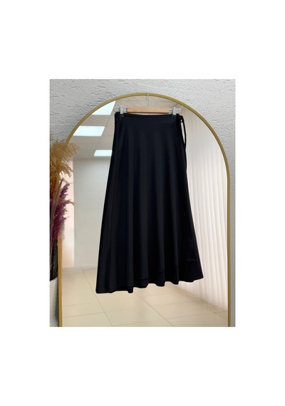 Unika Boutique Elisaid Yandan Bağlamalı Parçalı Skuba Etek-gs3788 Beyaz Siyah