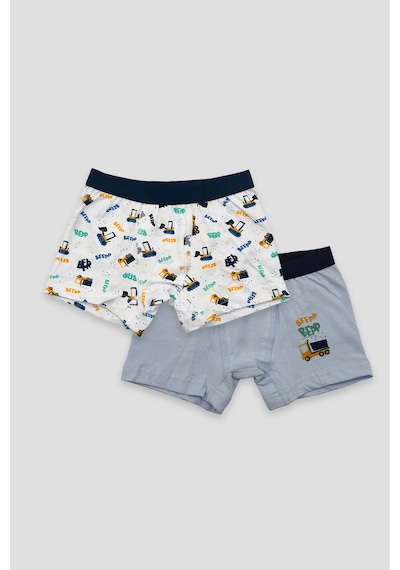 Defne Baby Erkek Çocuk Deseli Premium Pamuklu 2'li Boxer Seti Çok Renkli