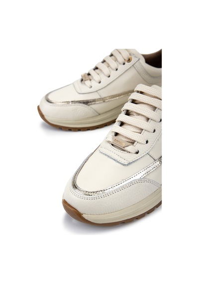 Tamer Tanca Kadın Hakiki Deri Bej Sneakers & Spor Ayakkabı 1116 1868 Bn Ayk Y26 Bej/antrasıt