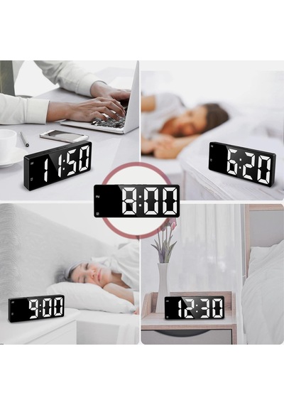 Tr Dijital Çalar Saat, Yatak Odası İçin Led Çalar Saat, Yeni Versiyon Usb Şarj Portlu 6,5 İnç Elektronik Saat, Diğer