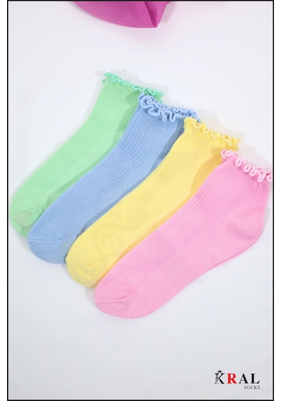 Kral Socks Kadın Bambu Çorap 5 Çift Renkli Hediye Kutulu Patik Kadın Çorap ASORTİ