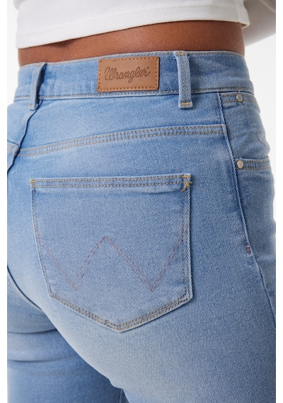 Wrangler High Rise Skinny Fit Dar Kesim Yüksek Bel Çok Dar Paça Mavi Kadın Esnek Jean Denim Kot Pantolon W27HZI29R