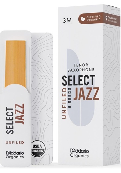 D\'addario Woodwinds Organic Select Jazz Unfiled Tenor Saksafon Kamışı No:3 Medium