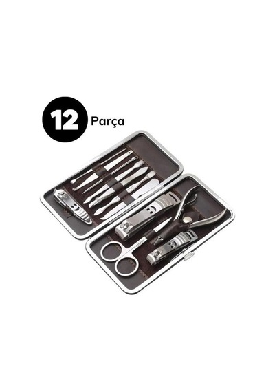 12 Parça Çanta Tipi Manikür Pedikür Tırnak Bakım Seti 4741 35641306