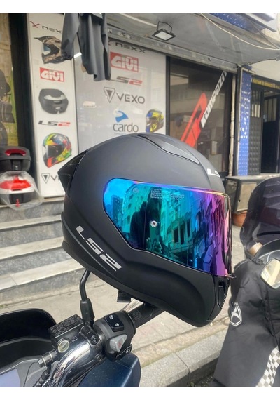 Rapıd 2 Mat Siyah Kask - Gökkuşağı Vizör Spoiler Siyah