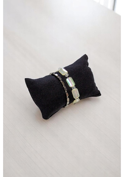 Şeffaf Ve Metal İkili Set Bileklik