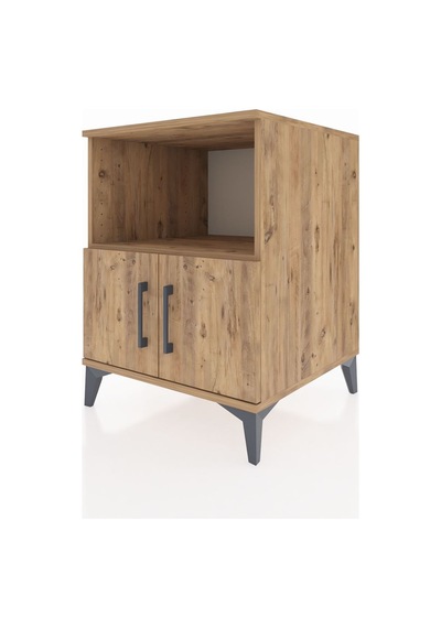 Kronos Komodin 2 Raflı 2 Kapaklı 60x59x80 Çam-çam Çam