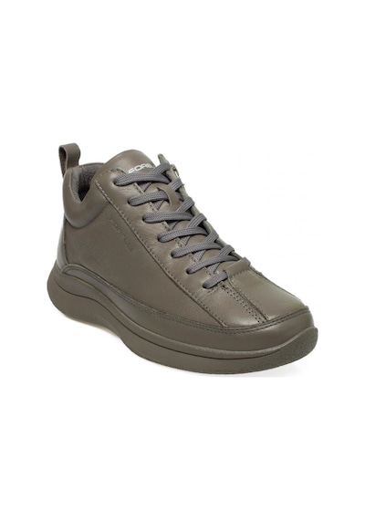 Forelli Neva 27954 Comfort Deri Gri Kadın Bot Gri