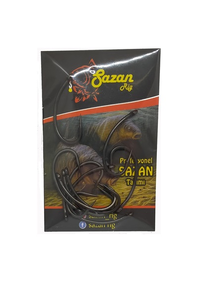 Sazan Avı Kurv Shank Model Teflon Siyah Delikli Olta Iğnesi No:4