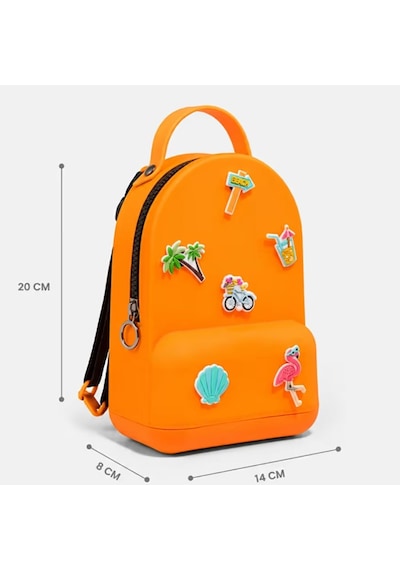 Vicco Pvc Mini Boy Çocuk Plaj Çantası Kreş Çantası Sırt Çantası Okul Çantası Unisex Çanta Turuncu