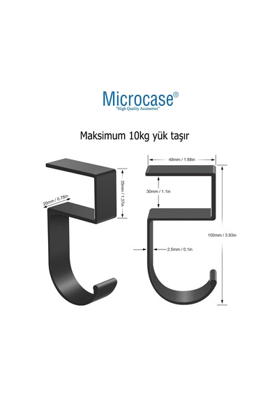 Microcase Masaya Monte Çanta Kulaklık Eşya Poşet Vb Tutucu Askı- Al4787 Gri