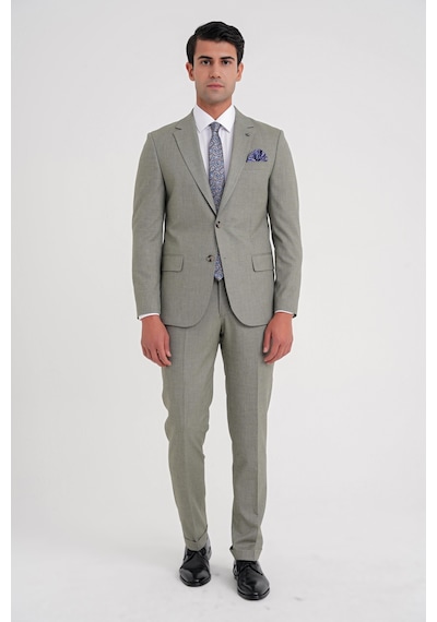 Efor Slim Fit Çift Yırtmaç Esnek Yün Nefti Takım Elbise Tk 918 Nefti