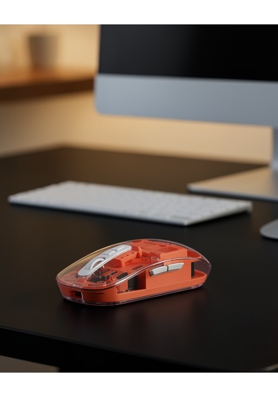 Sessiz Tıklamalı Şeffaf Bluetooth Usb Mouse Uczzzm223mouseturuncu-3 Belirtilmemiş