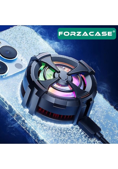 Forzacase Asus Rog Phone 5 Uyumlu 5500 Rpm Kablolu Rgb Işıklı Manyetik Soğutucu Fan - Fc560