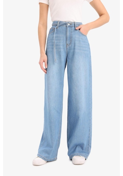 DeFacto Wide Leg Yüksek Bel Geniş Paça Uzun Yumuşak Jean Pantolon E1679AX25SMNM85