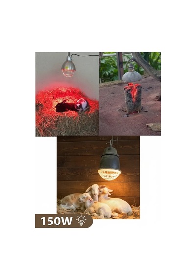 Led Aydınlatmalar 150w Kızılötesi İnfrared Isıtıcılı Hayvan Isıtma Ve Kuluçka Lambası Kırmızı Işık E27 Kalın Duy