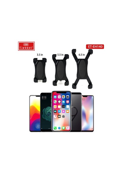 Motosiklet İçin Ayarlanabilir Telefon Tutucu Gidon Bağlantılı 360 Döner Güvenli Sabitleme Siyah