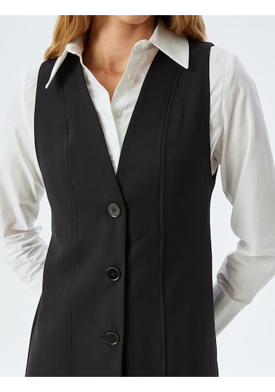 Koton Slim Fit Gömlek Yaka Düğmeli Kolsuz Mini Jile Elbise Siyah 5wak80103uw Siyah Koton Slim Fit Gömlek Yaka Düğmeli Kolsuz Mini Jile Elbise Siyah 5wak80103uw Siyah
