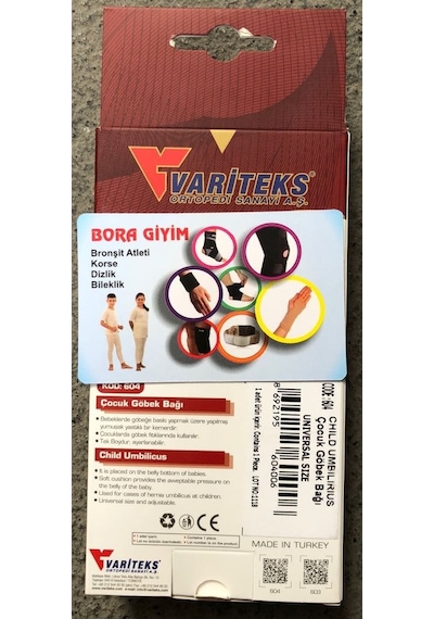 Çocuk Göbek Bağı Bebek Fıtık Bağı Silikon Destekli Variteks 604