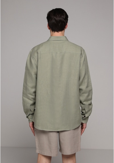 Colin's Colins Regular Fit Shirt Neck Düz Erkek Yeşil Uzun Kol Gömlek Cl1080090 Q1.v1 Grn