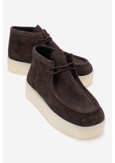 Luvishoes Luvi Shoes Melıa Kahverengi Süet Hakiki Deri Kadın Bilekte Bot Kahverengi