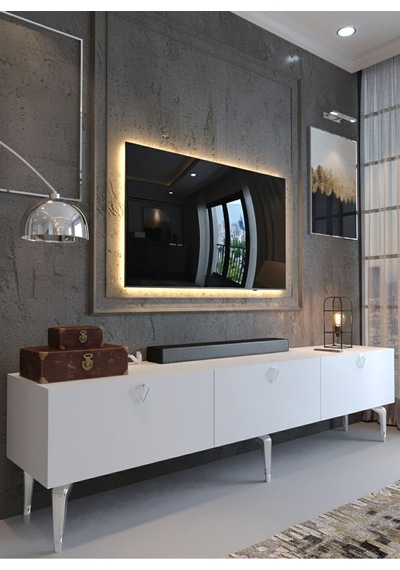 Karnaval Tv Ünitesi - Mdf-sa2-1001-1 Beyaz Silver