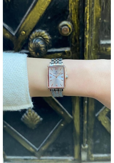 Daniel Klein Dke.1.10750-10 Dikdörtgen Kasa Romen Rakamlı Minimal Tasarım Kadın Kol Saati Rose Gold - Gümüş Daniel Klein Dke.1.10750-10 Dikdörtgen Kasa Romen Rakamlı Minimal Tasarım Kadın Kol Saati Rose Gold - Gümüş