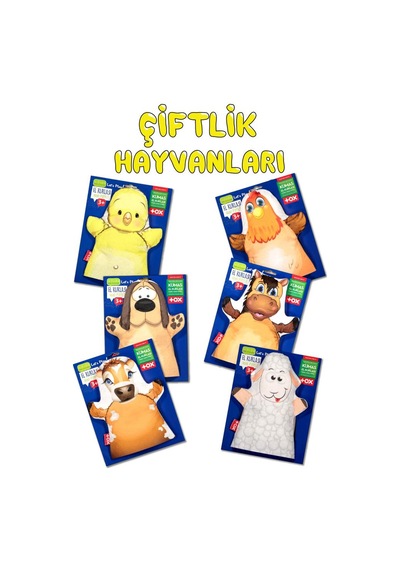 6  Parça  Tox  Çiftlik  Hayvanları  Keçe  El  Kukla  Set  .  Eğitici  Oyunca