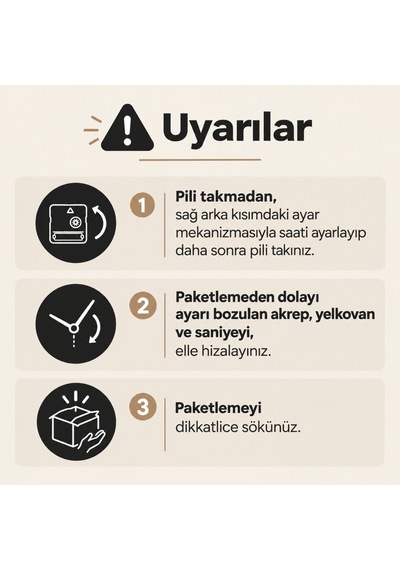 Ezolife Dekoratif Ahşap Three Wood Effects Masa Saati Ayaklı Masaüstü Saat Sessiz Mekanizma Kahverengi