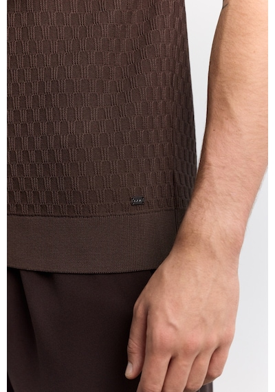 Avva Erkek Kahverengi Polo Yaka Düğmesiz Rayon Karışımlı Regular Fit Triko T-shirt A62y5060