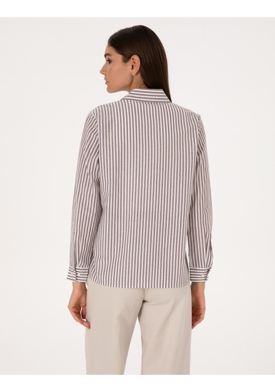 Pierre Cardin Kadın Kahverengi Gömlek Desenli 50318226-vr029 Kahverengi