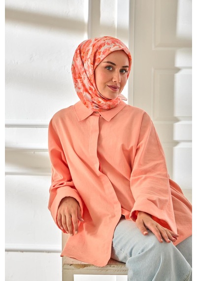 Silk Home Velora Eşarp 161001-42 Pudra, Pembe, Turuncu, Küf Yeşili