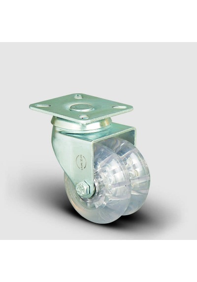 ET01DBP75 Oynak Tablalı Çiftli Şeffaf Tekerlek Çap:75 Sanayi