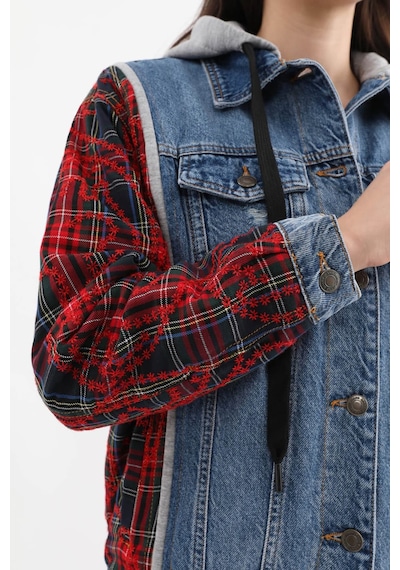 Kadın Kapüşonlu Jean Ceket 001