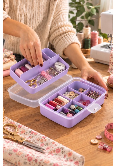 Porsima 1192-3 Premium 12 Bölmeli Çok Amaçlı Organizer Saklama Ka Lila