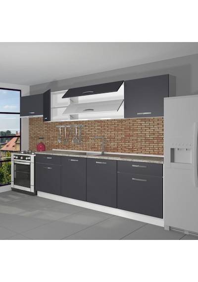 Decoraktiv Prestij 280 Mdf Hazır Mutfak Dolabı - Tezgah Dahil - Antrasit