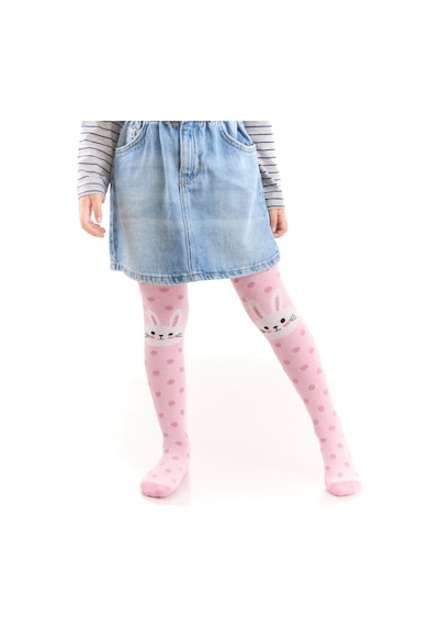 Denokids Tavşan Kız Puantiyeli Külotlu Çorap