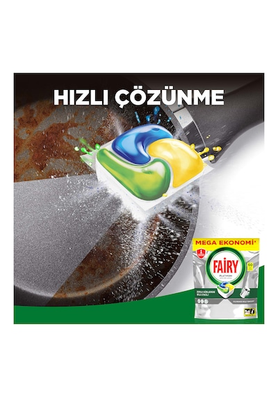 Fairy Platinum Limon Kokulu Bulaşık Makinesi Deterjanı 60 Tablet