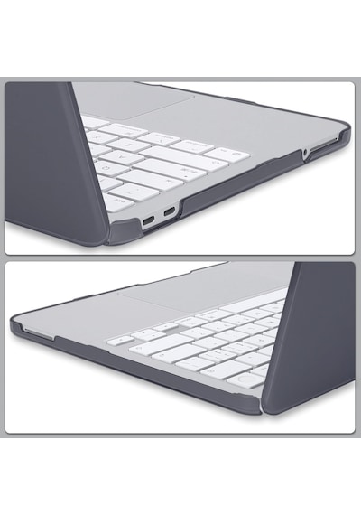 Macbook Neo 13 İnç A18 Pro A3404 Kılıf Kristal Ön Arka Şeffaf Kapak Siyah
