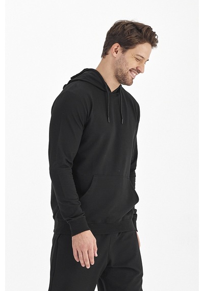 Monox Erkek Kapüşonlu Mevsimlik Sweatshirt 001 Siyah