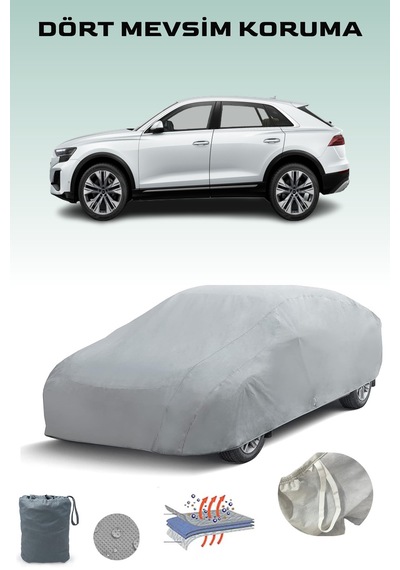 Gri Audi Q8 Araba Brandası, Oto Örtüsü, Araba Çadırı Gri