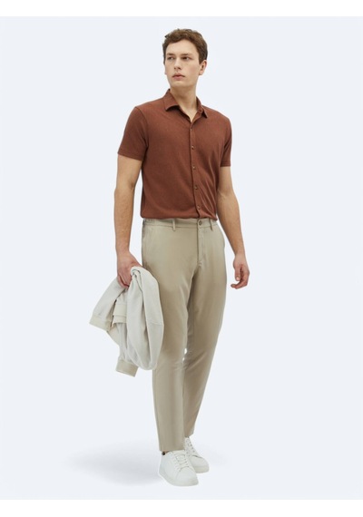 Kip Vizon Dokuma Casual Pantolon Vizon