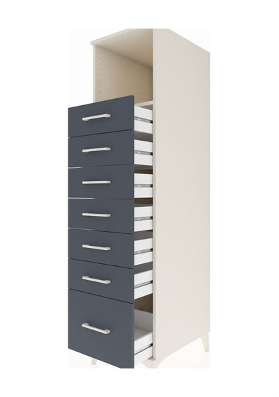 Kronos Dolap Tek Raflı 7 Çekmeceli 44x59x182 Aytaşı-antrasit Aytaşı