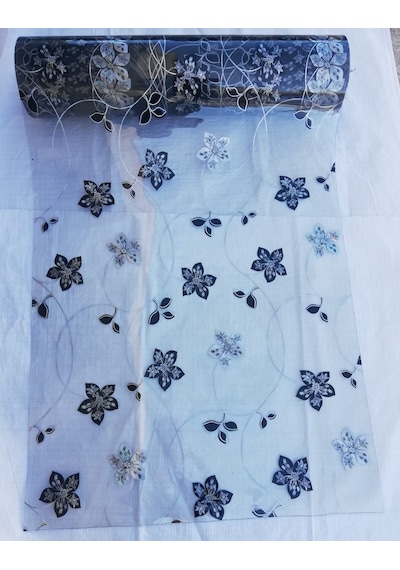 ŞEFFAF DESENLİ  80cm x 250cm MASA ÖRTÜSÜ 1.7mm KALIN PVC KAYMAZ MASA ÖRTÜSÜ