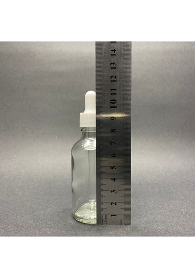 50ml Beyaz Plastik Kapaklı Şeffaf Cam Damlalıklı Şişe , 50 Cc Sa