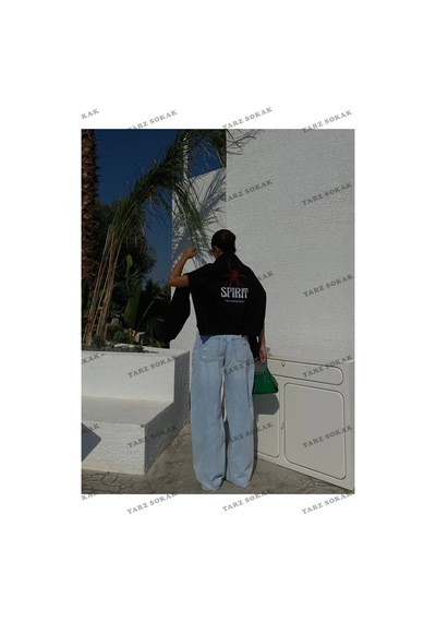 Tarzsokak Y2k Unisex Spirit Sweatshirt Hoodie Kod 1917 Siyah